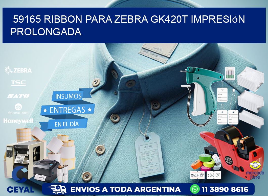 59165 ribbon para zebra gk420t impresión prolongada