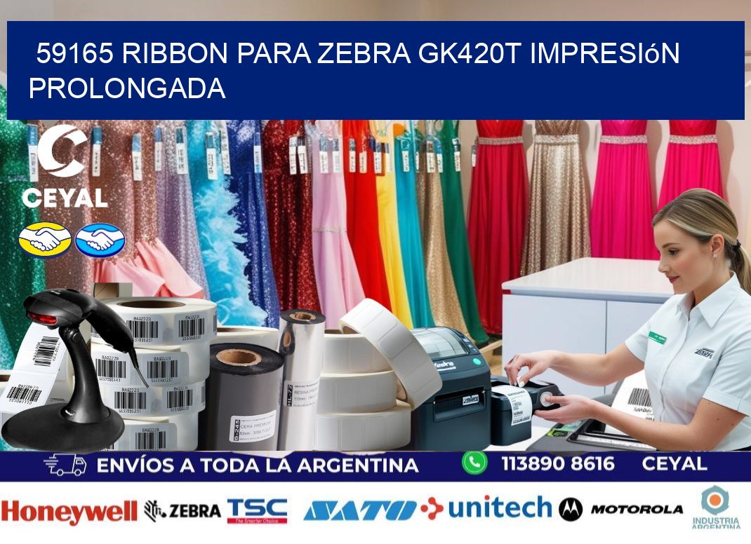 59165 ribbon para zebra gk420t impresión prolongada