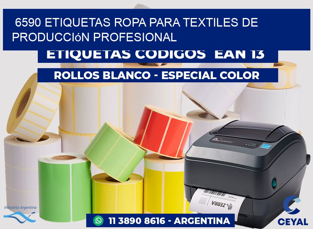 6590 Etiquetas ropa para textiles de producción profesional