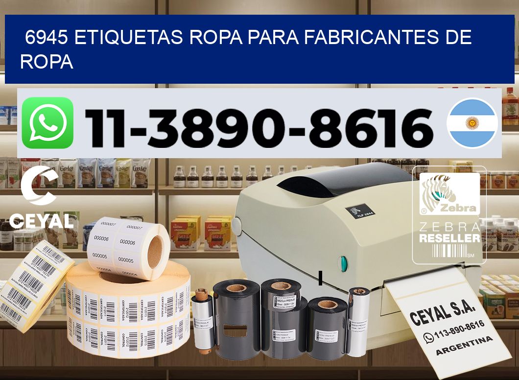 6945 Etiquetas ropa para fabricantes de ropa