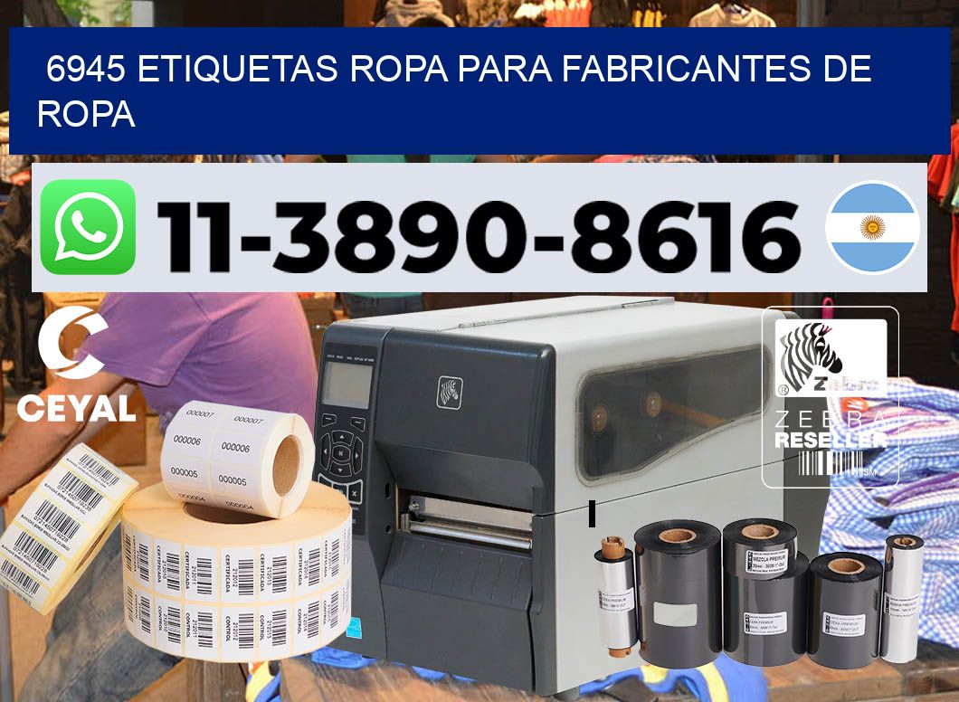 6945 Etiquetas ropa para fabricantes de ropa