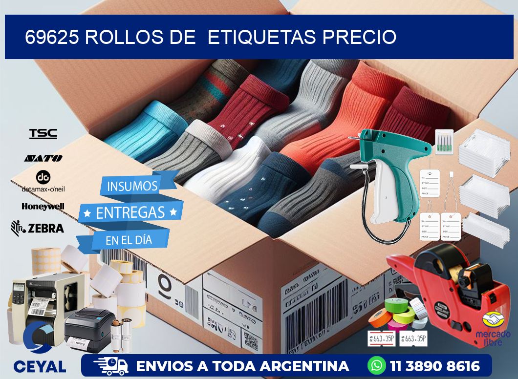 69625 rollos de  etiquetas precio