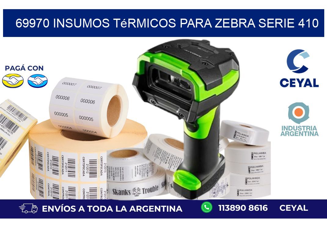 69970 insumos térmicos para zebra serie 410