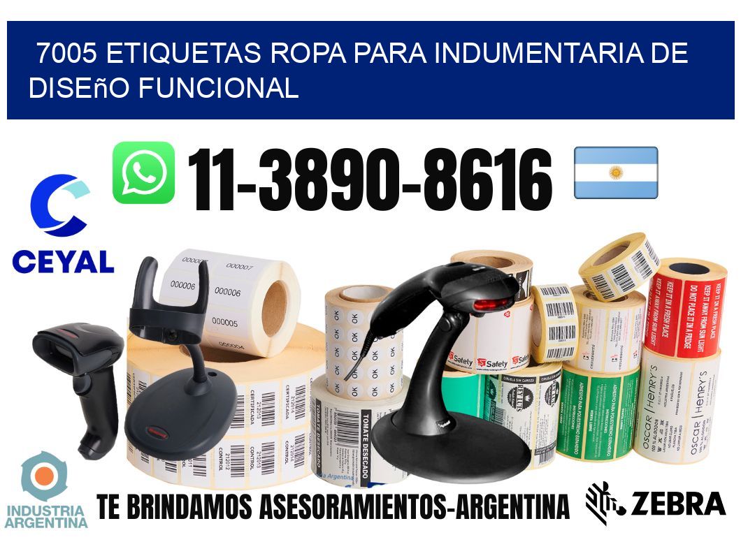 7005 Etiquetas ropa para indumentaria de diseño funcional