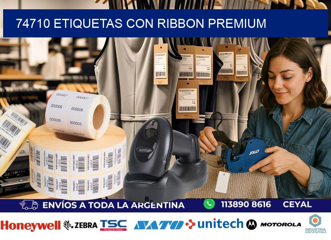 74710 etiquetas con ribbon premium