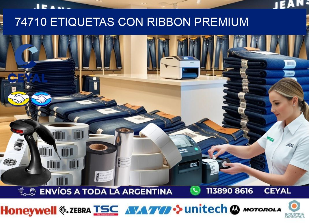 74710 etiquetas con ribbon premium