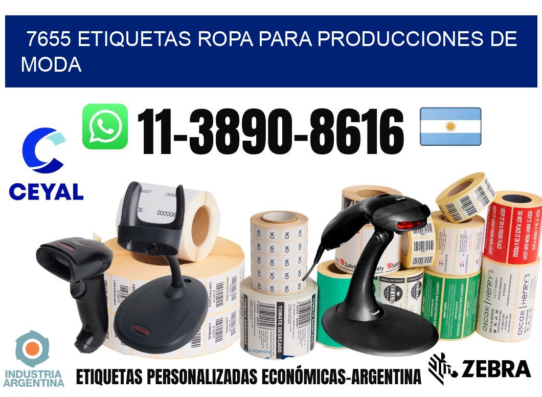 7655 Etiquetas ropa para producciones de moda