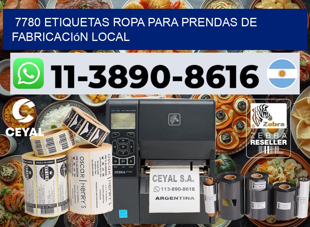 7780 Etiquetas ropa para prendas de fabricación local