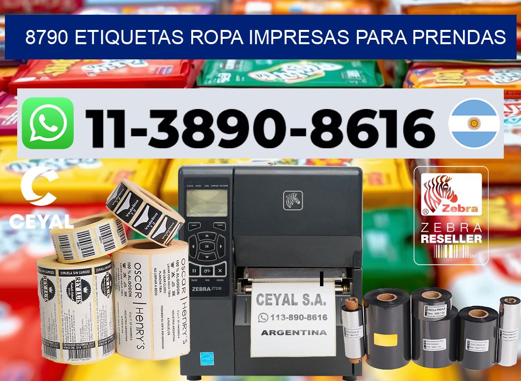 8790 Etiquetas ropa impresas para prendas