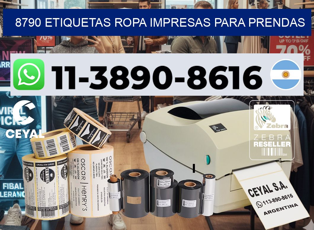 8790 Etiquetas ropa impresas para prendas