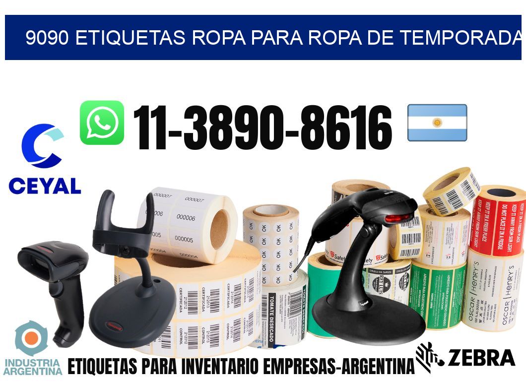 9090 Etiquetas ropa para ropa de temporada