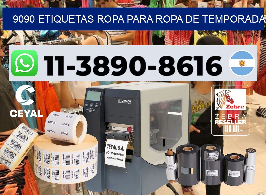 9090 Etiquetas ropa para ropa de temporada