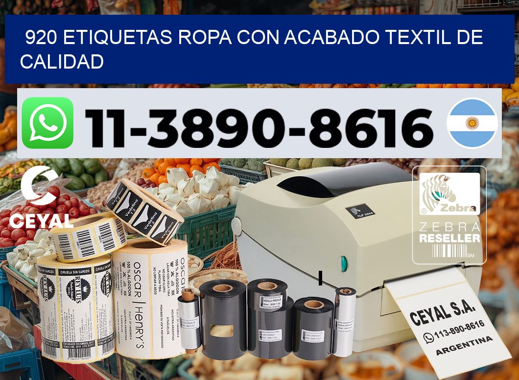920 Etiquetas ropa con acabado textil de calidad