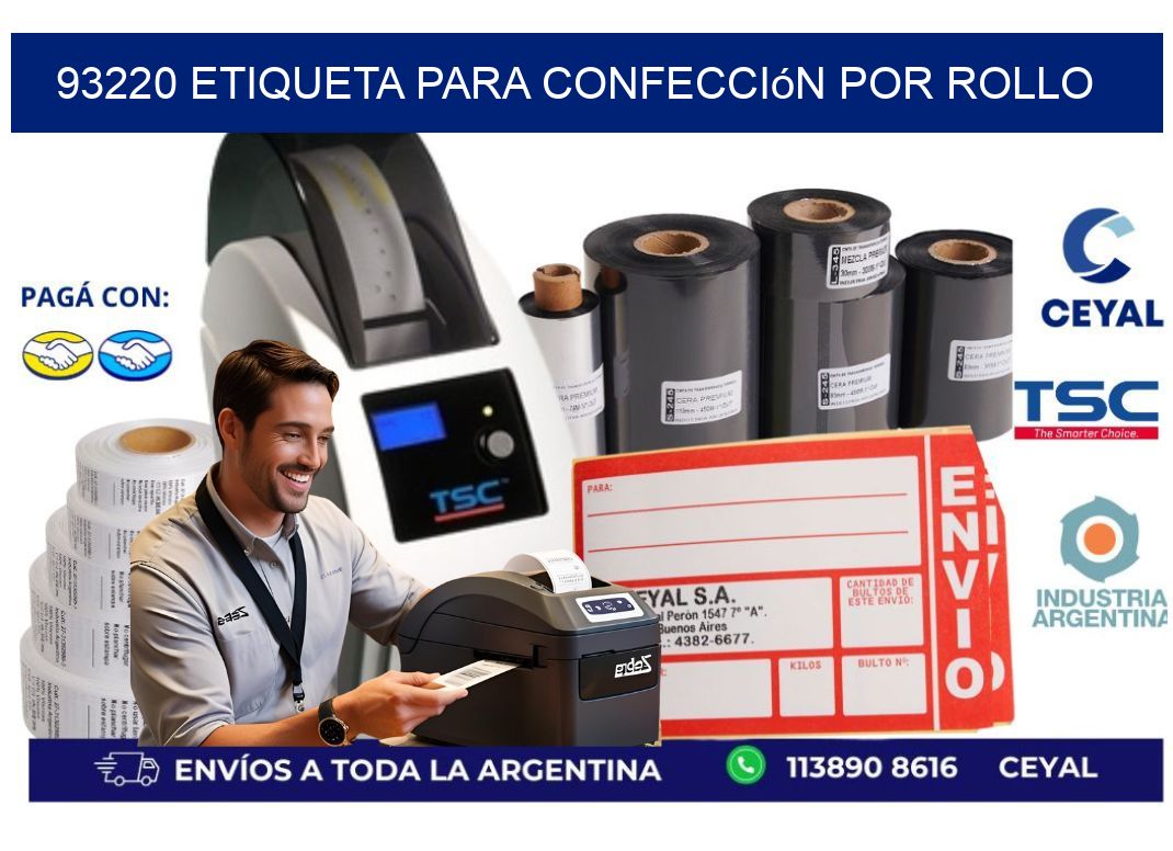 93220 etiqueta para confección por rollo