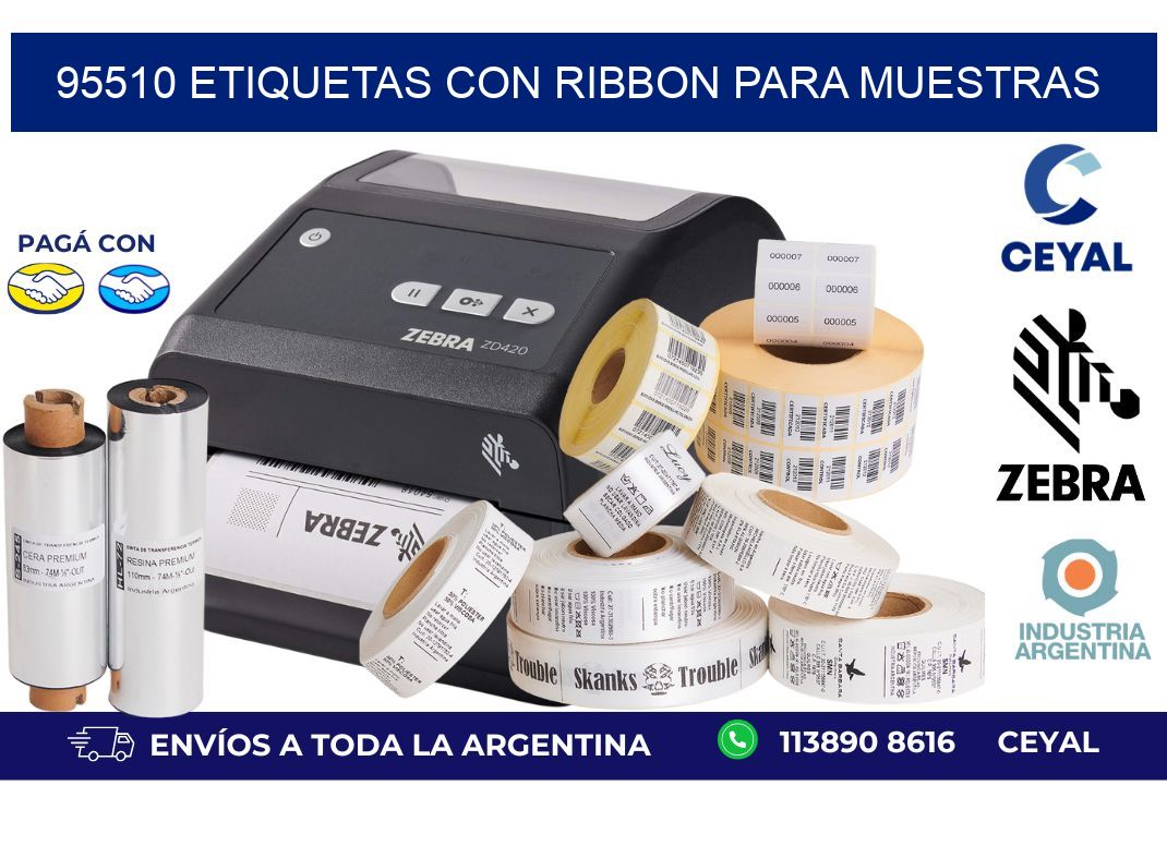 95510 etiquetas con ribbon para muestras
