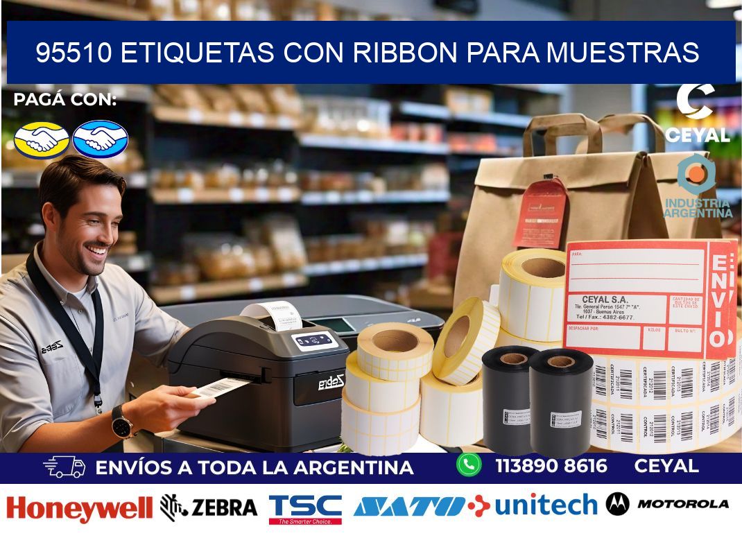 95510 etiquetas con ribbon para muestras