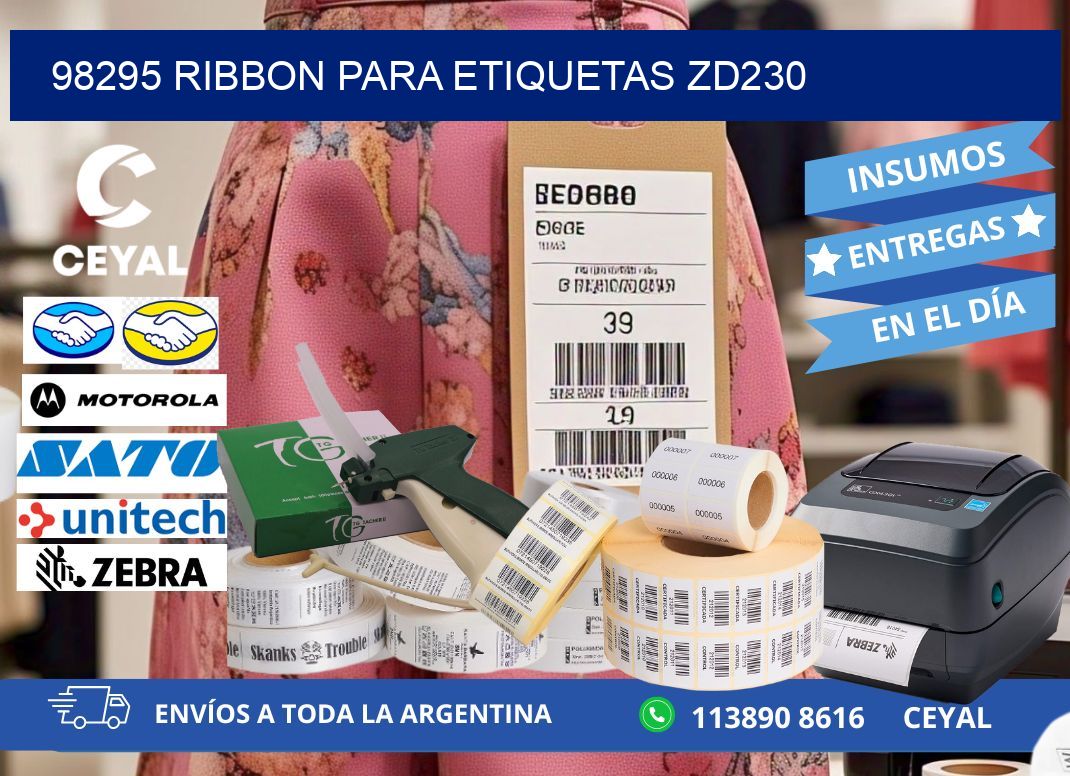 98295 ribbon para etiquetas zd230
