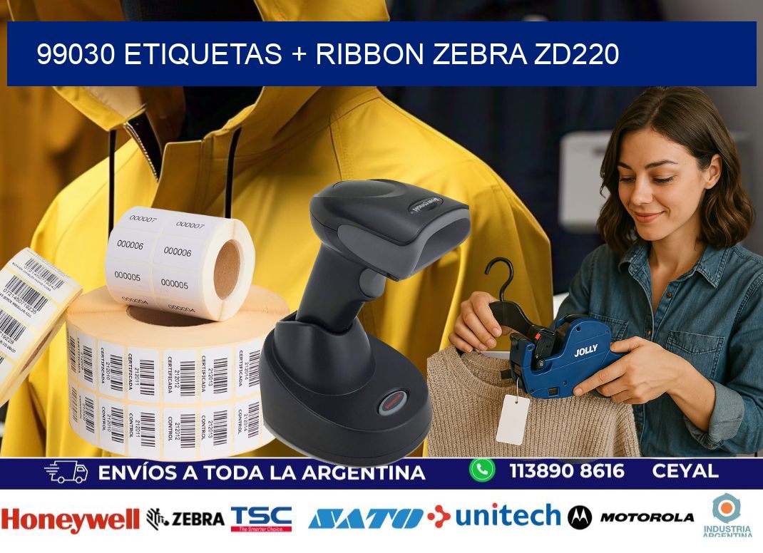 99030 etiquetas + ribbon zebra zd220
