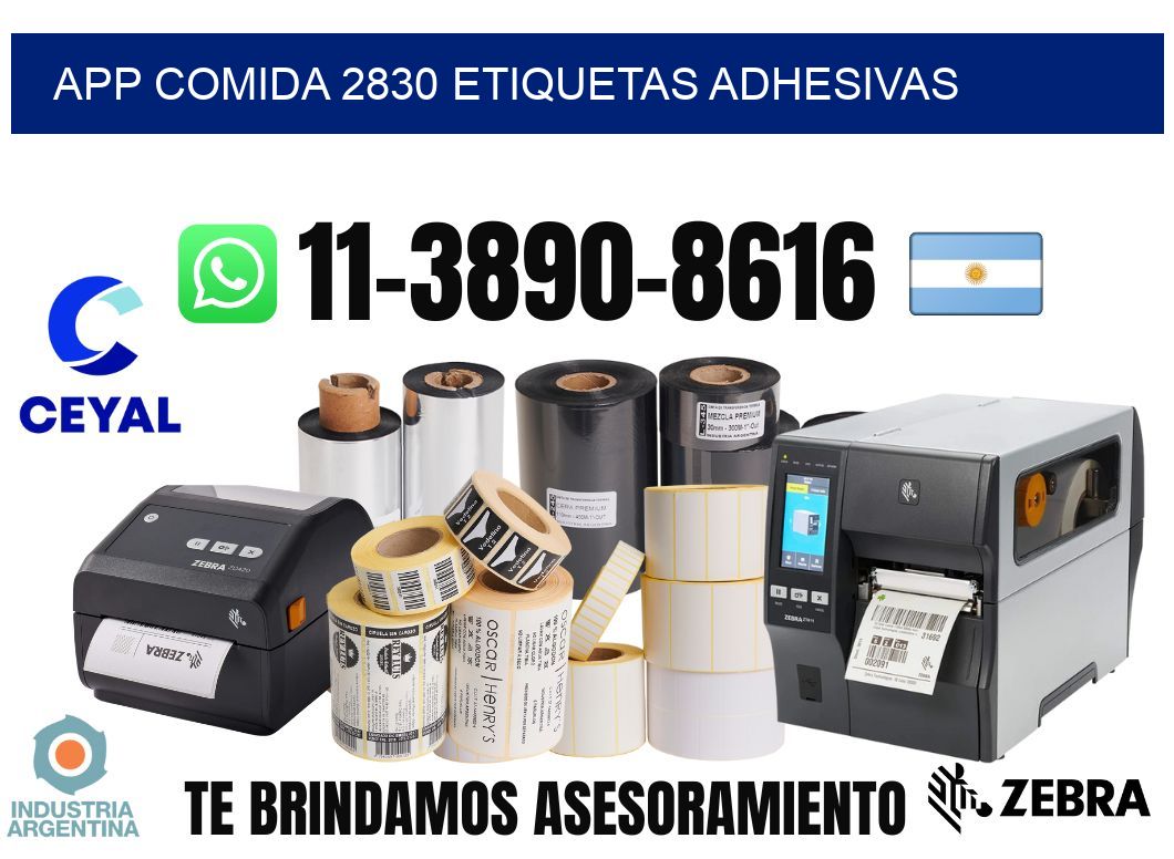 App comida 2830 etiquetas adhesivas