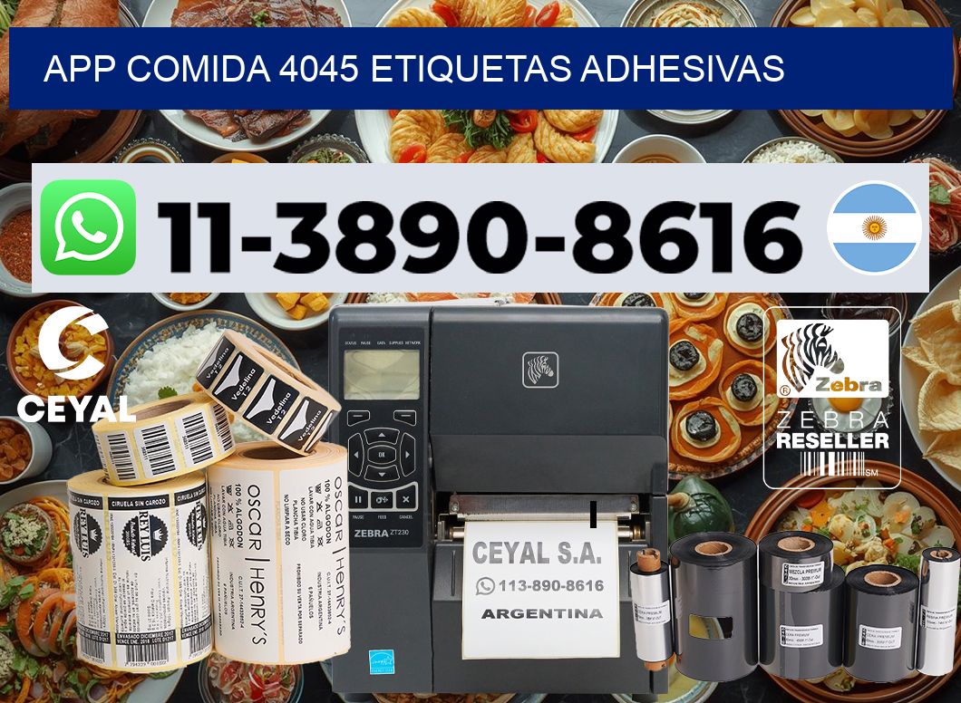 App comida 4045 etiquetas adhesivas