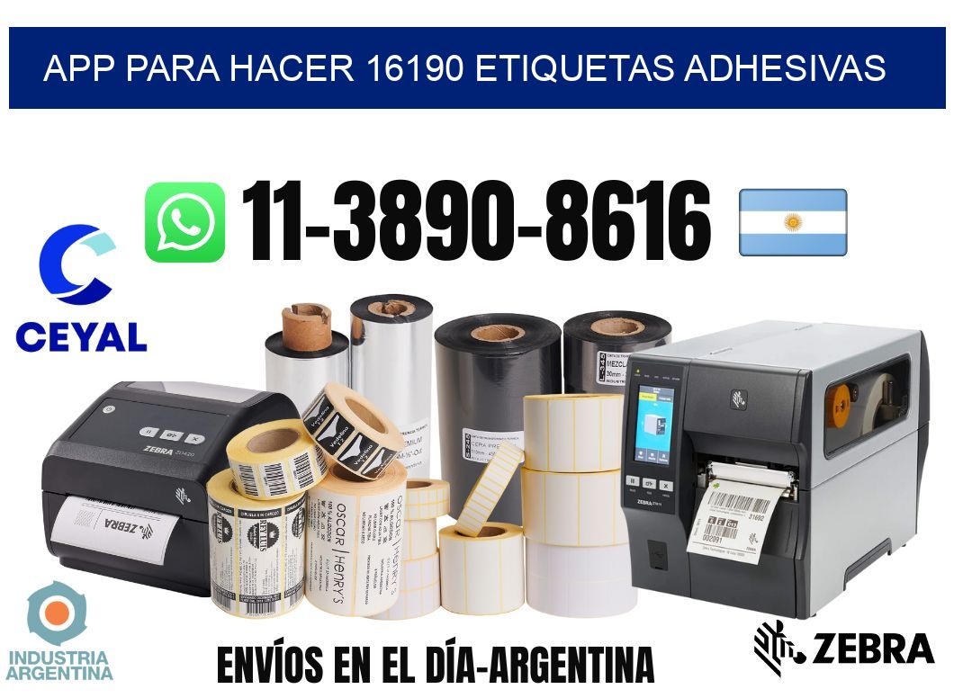 App para hacer 16190 etiquetas adhesivas