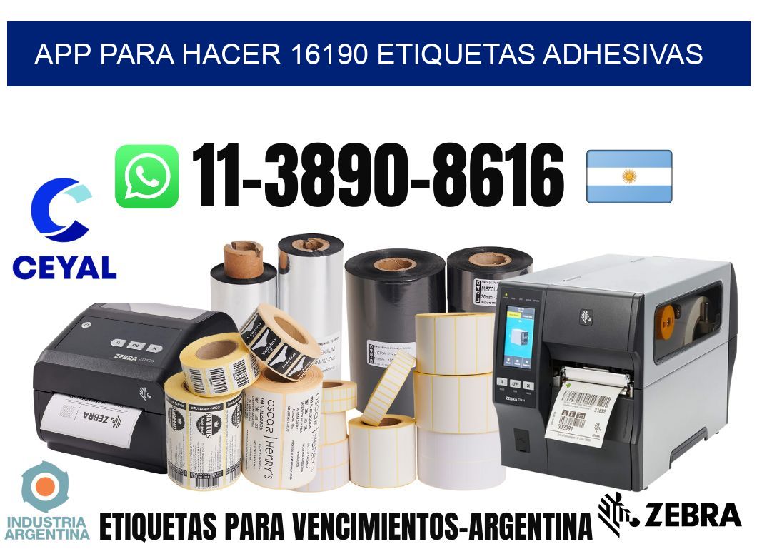 App para hacer 16190 etiquetas adhesivas