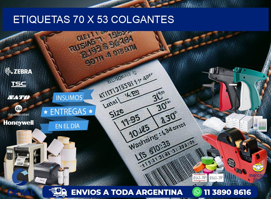 etiquetas 70 x 53 colgantes