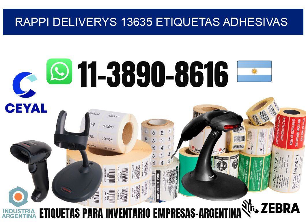 rappi deliverys 13635 etiquetas adhesivas