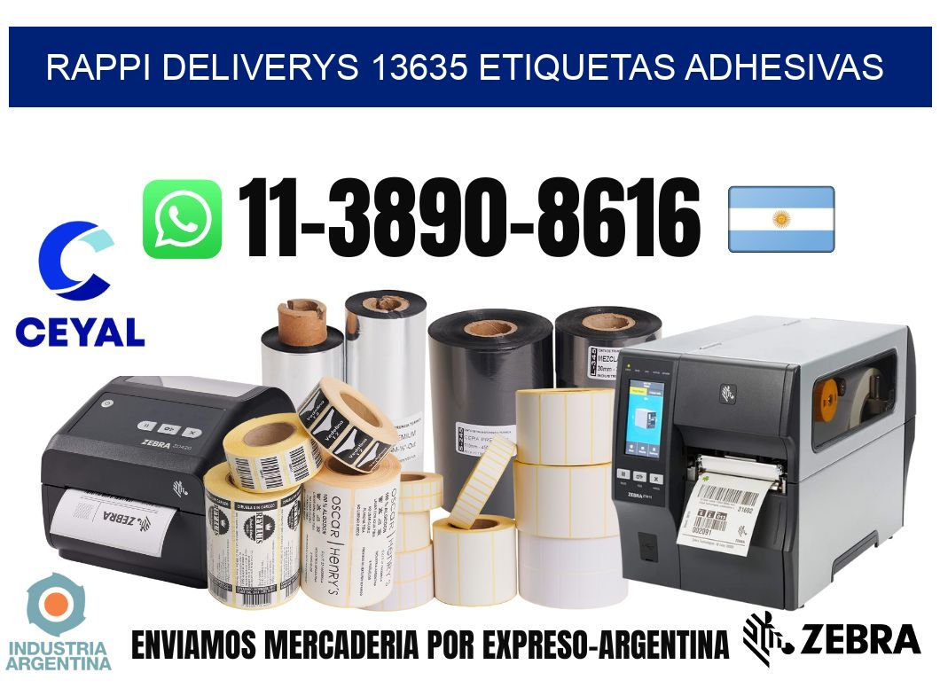rappi deliverys 13635 etiquetas adhesivas
