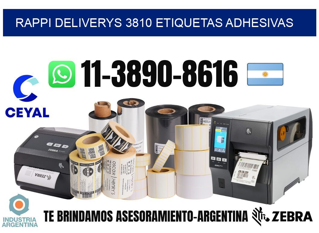 rappi deliverys 3810 etiquetas adhesivas