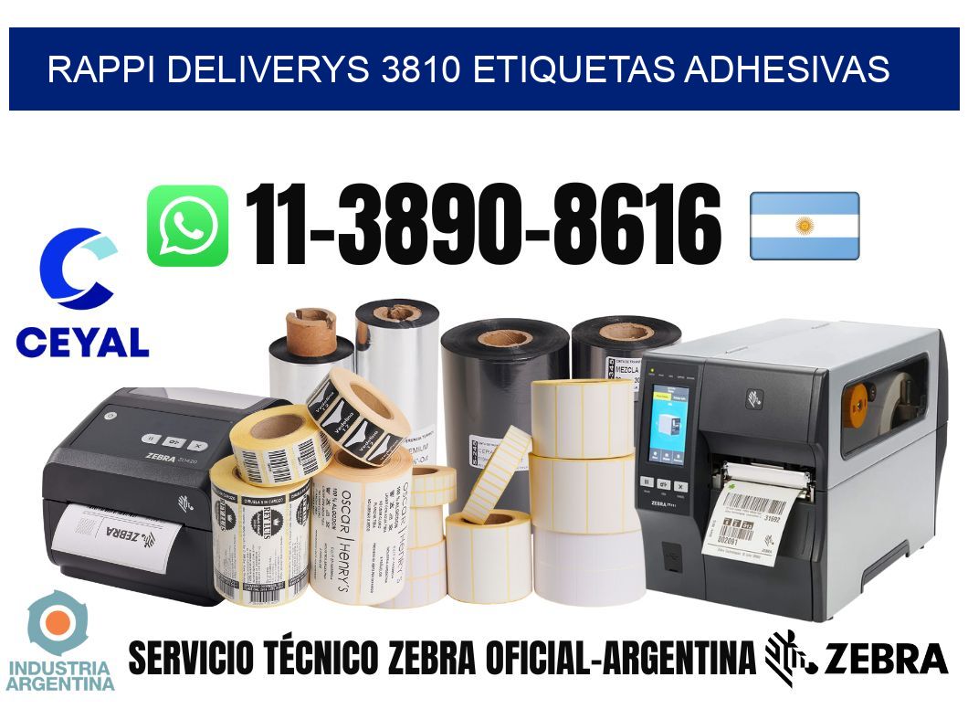 rappi deliverys 3810 etiquetas adhesivas