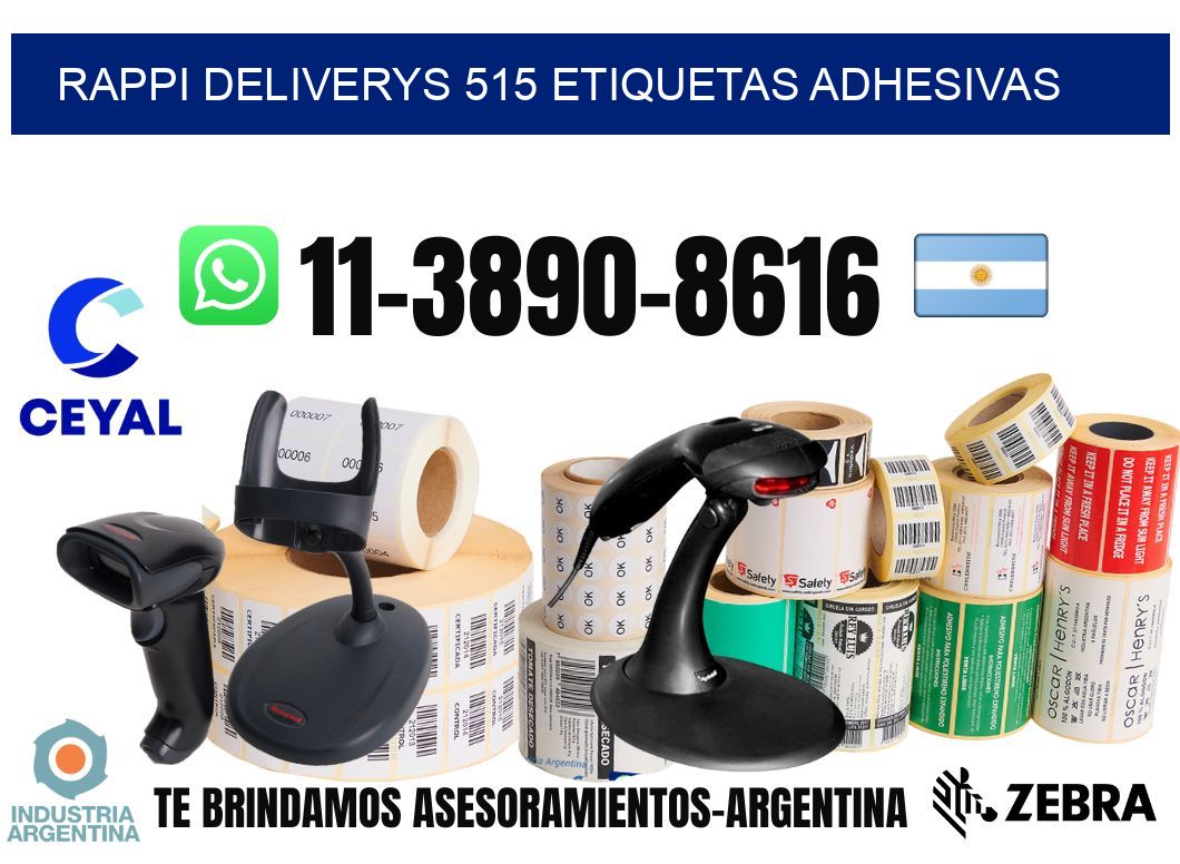 rappi deliverys 515 etiquetas adhesivas