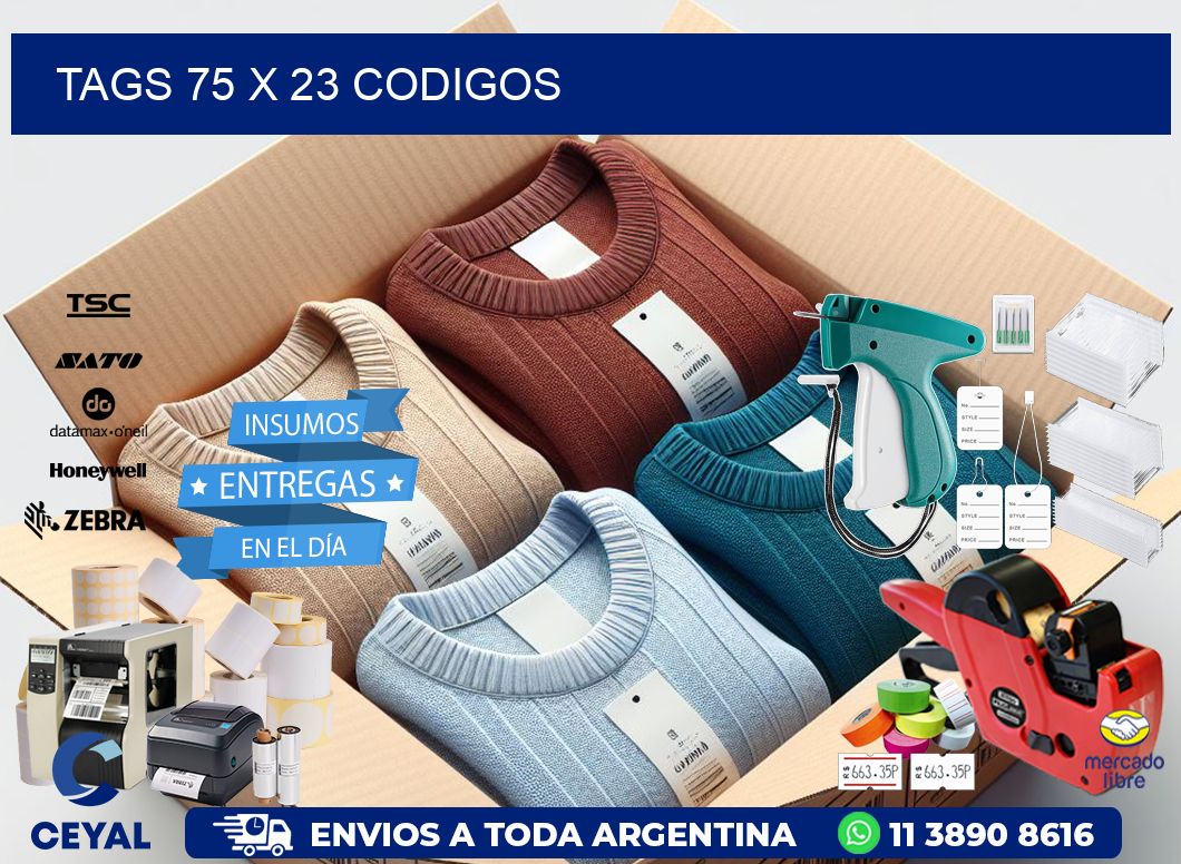 tags 75 x 23 codigos