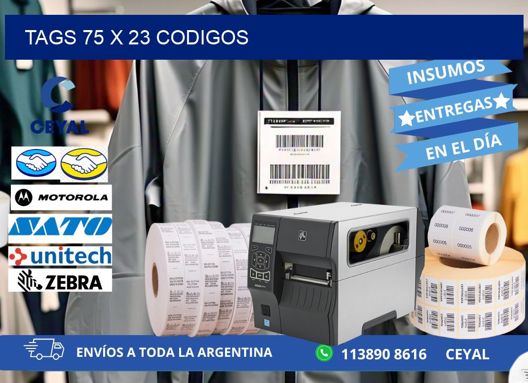 tags 75 x 23 codigos