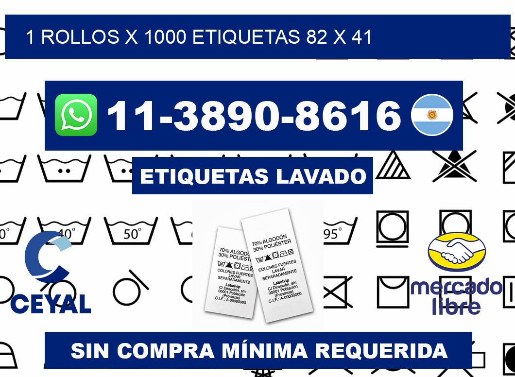 1 rollos x 1000 etiquetas 82 x 41