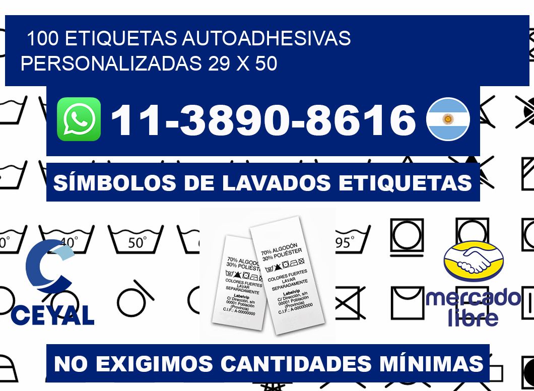 100 Etiquetas autoadhesivas personalizadas 29 x 50