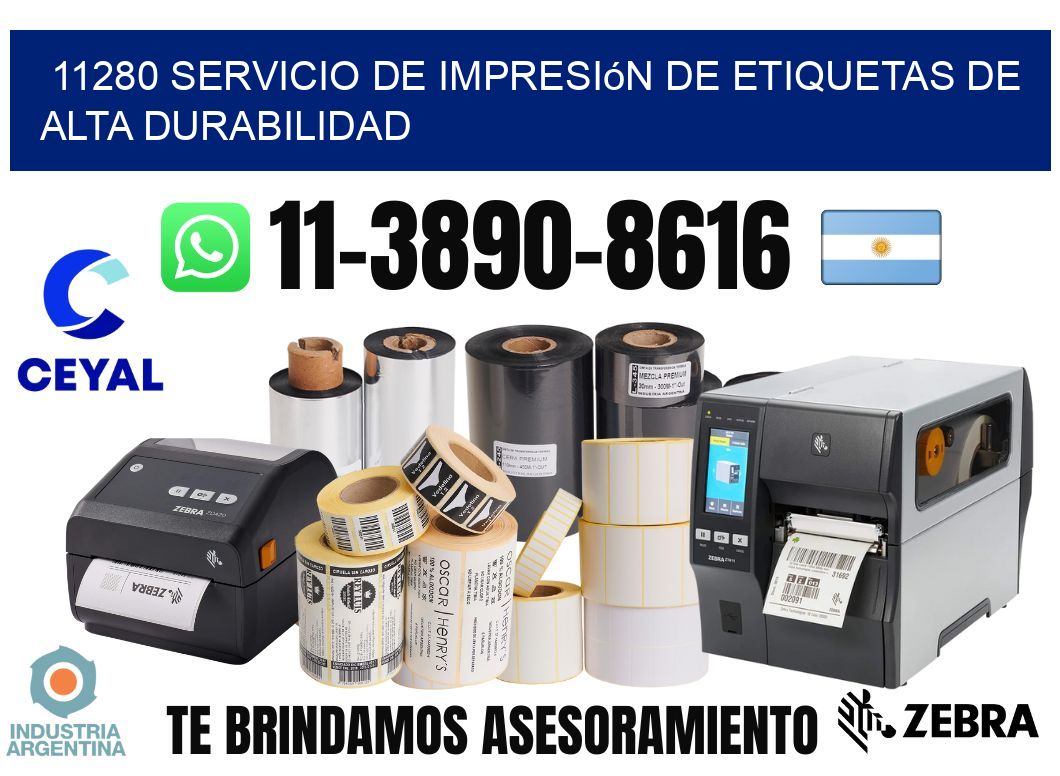 11280 Servicio de impresión de etiquetas de alta durabilidad