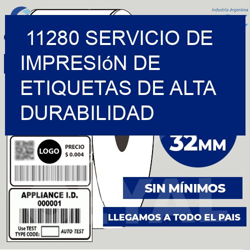 11280 Servicio de impresión de etiquetas de alta durabilidad