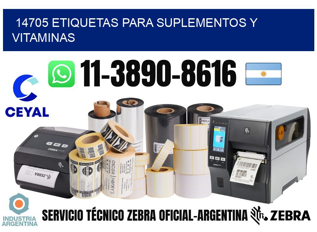 14705 Etiquetas para suplementos y vitaminas