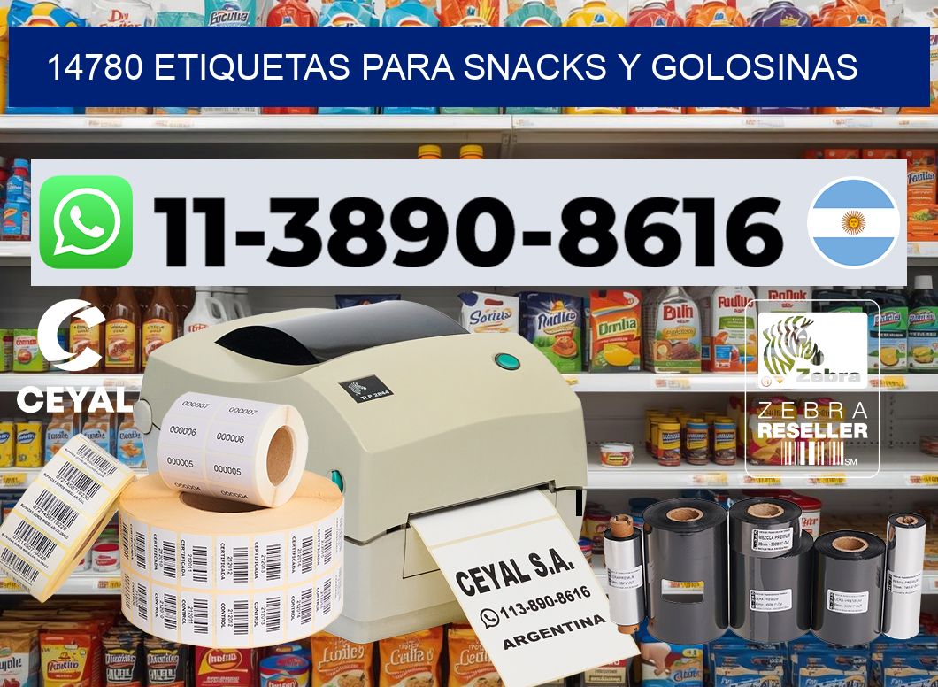 14780 Etiquetas para snacks y golosinas