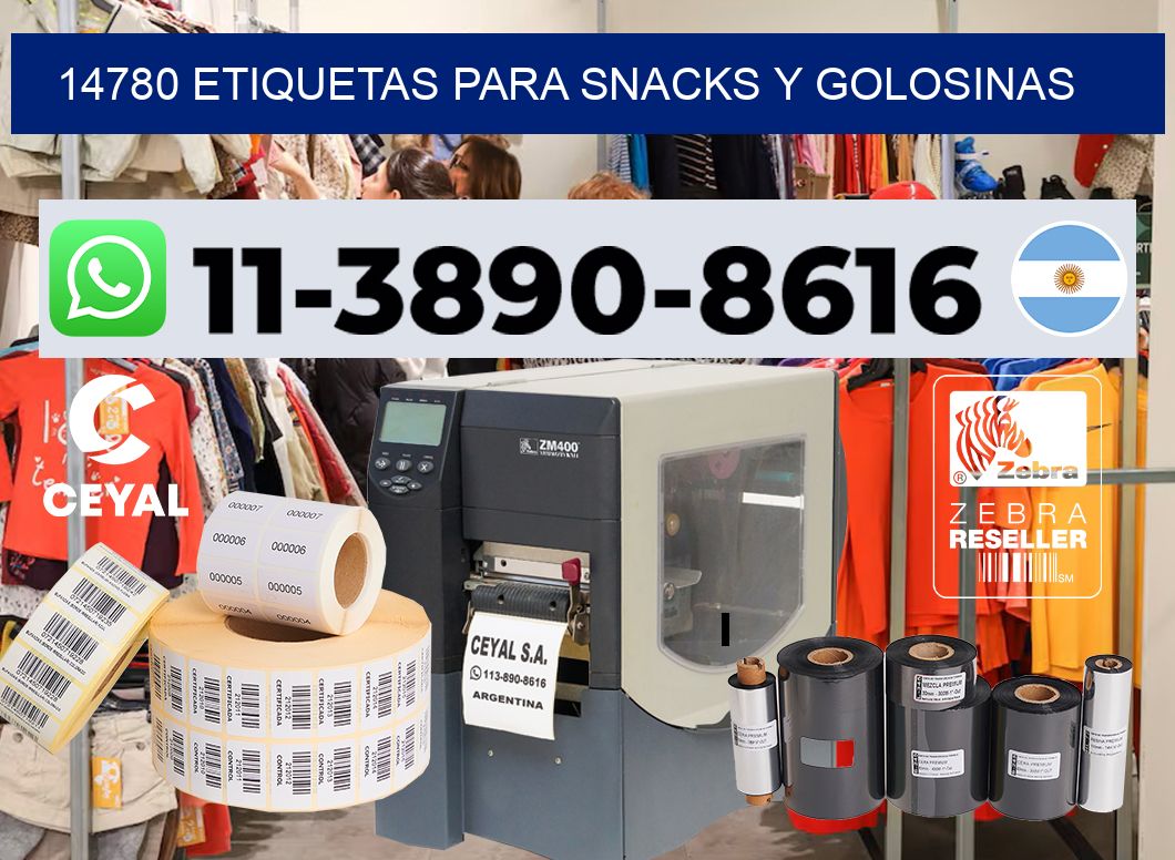 14780 Etiquetas para snacks y golosinas