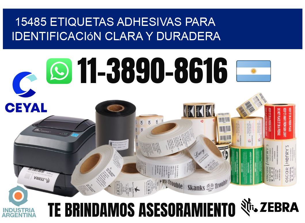 15485 Etiquetas adhesivas para identificación clara y duradera