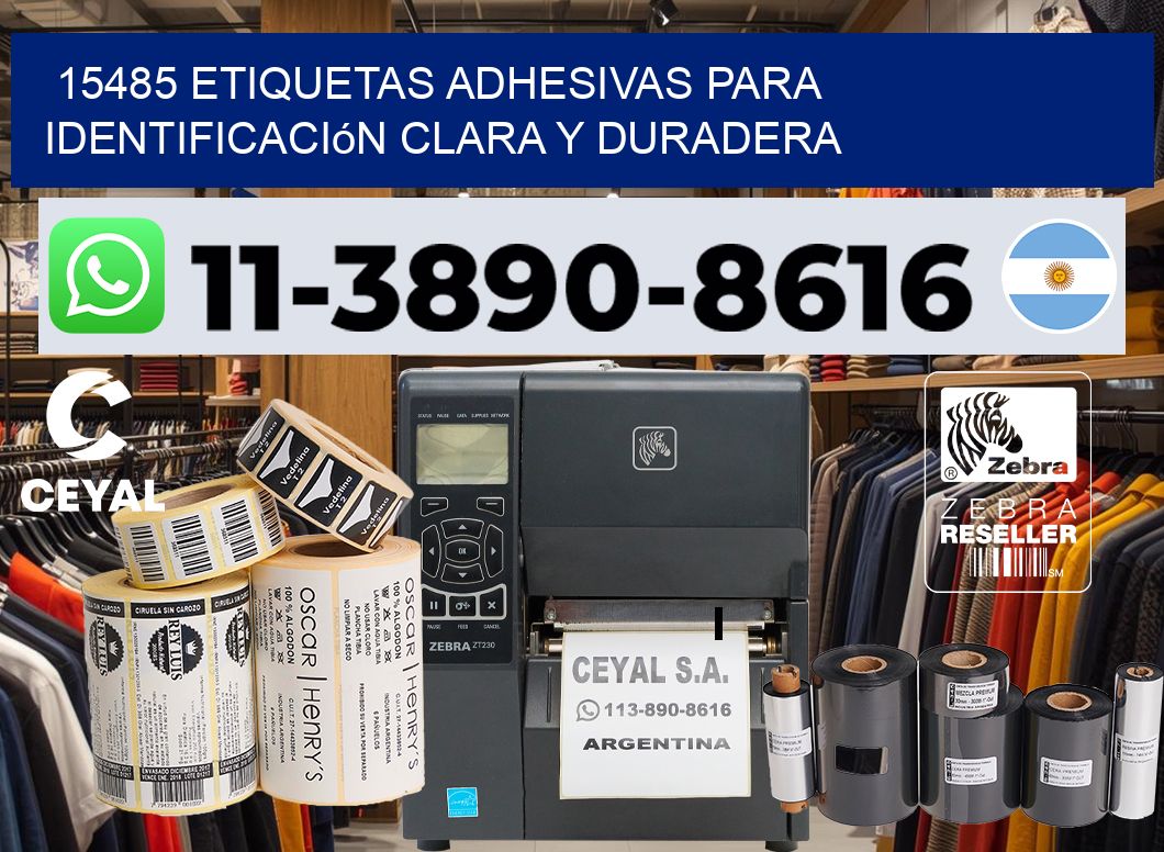 15485 Etiquetas adhesivas para identificación clara y duradera