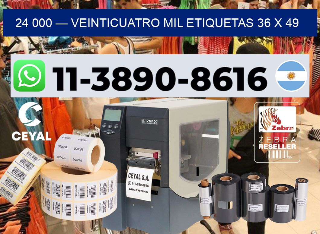 24 000 — veinticuatro mil etiquetas 36 x 49