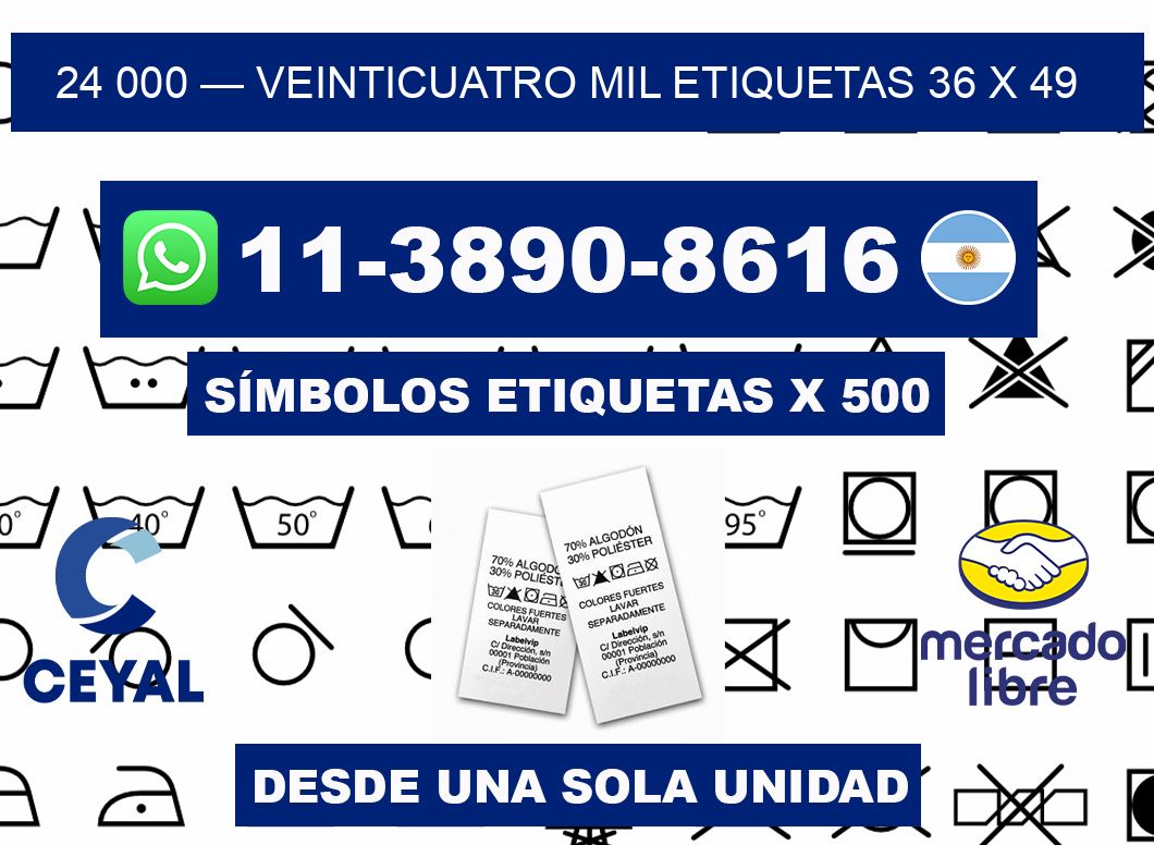 24 000 — veinticuatro mil etiquetas 36 x 49