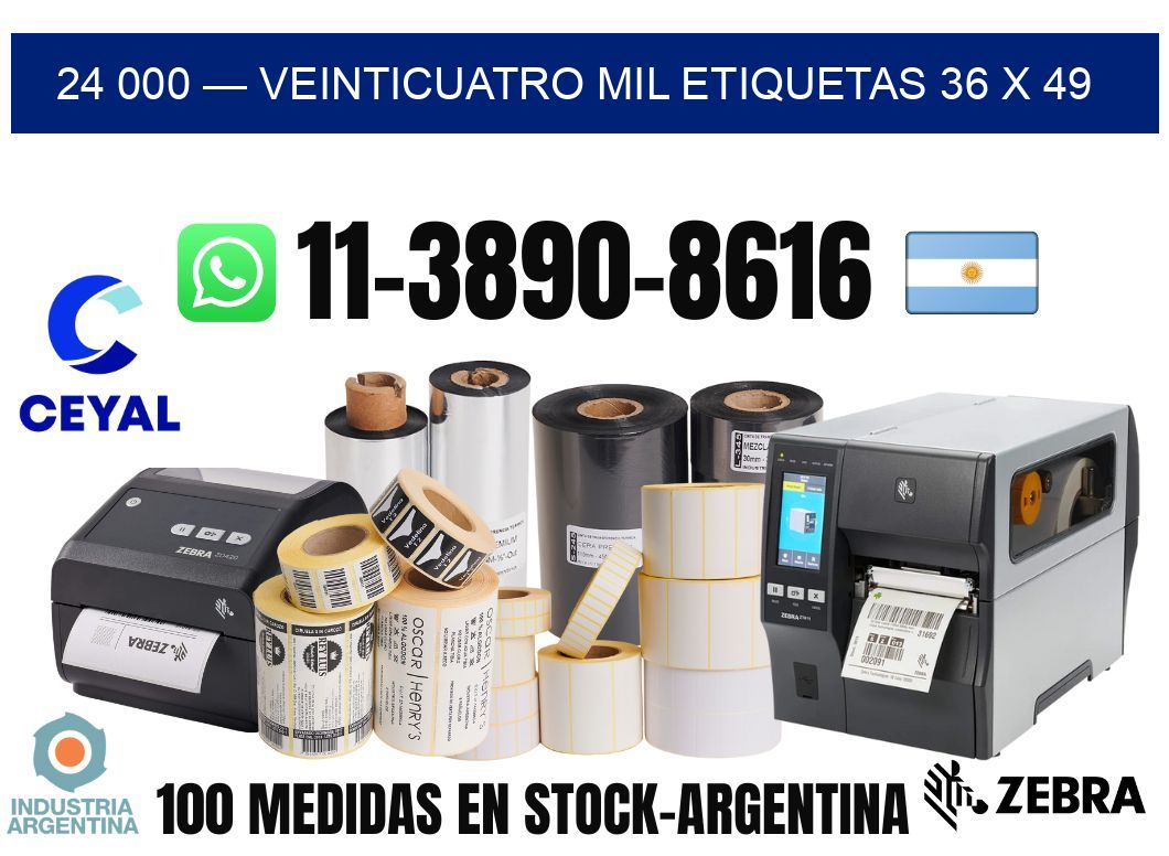 24 000 — veinticuatro mil etiquetas 36 x 49