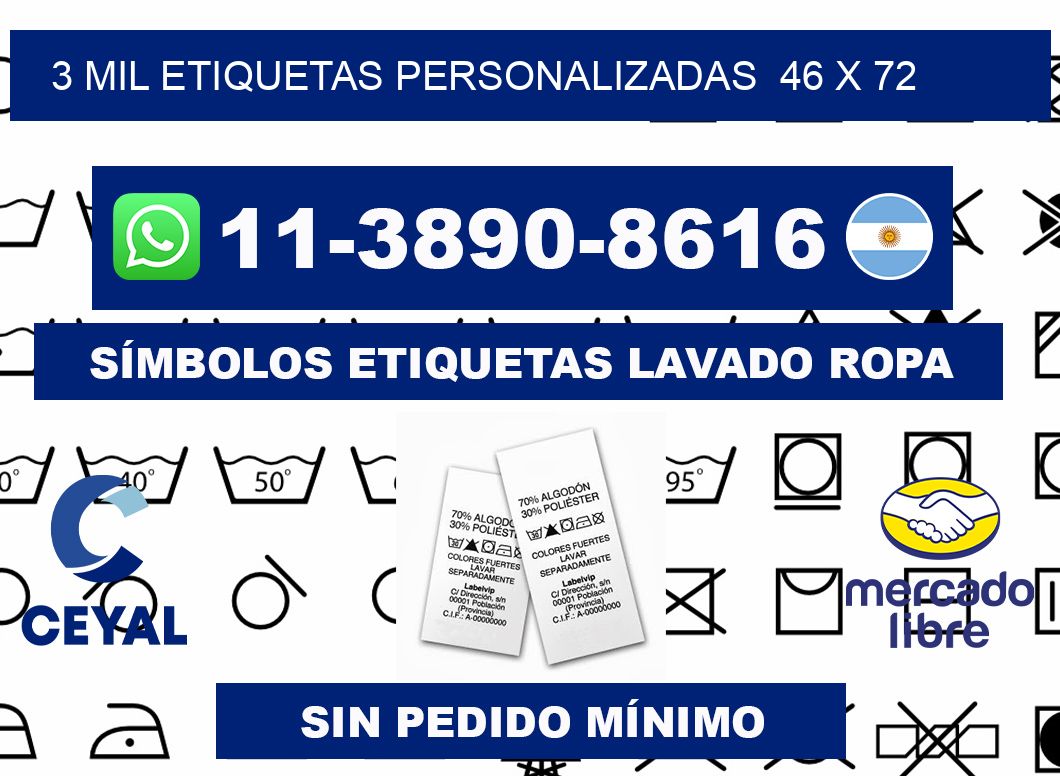 3 mil etiquetas personalizadas  46 x 72