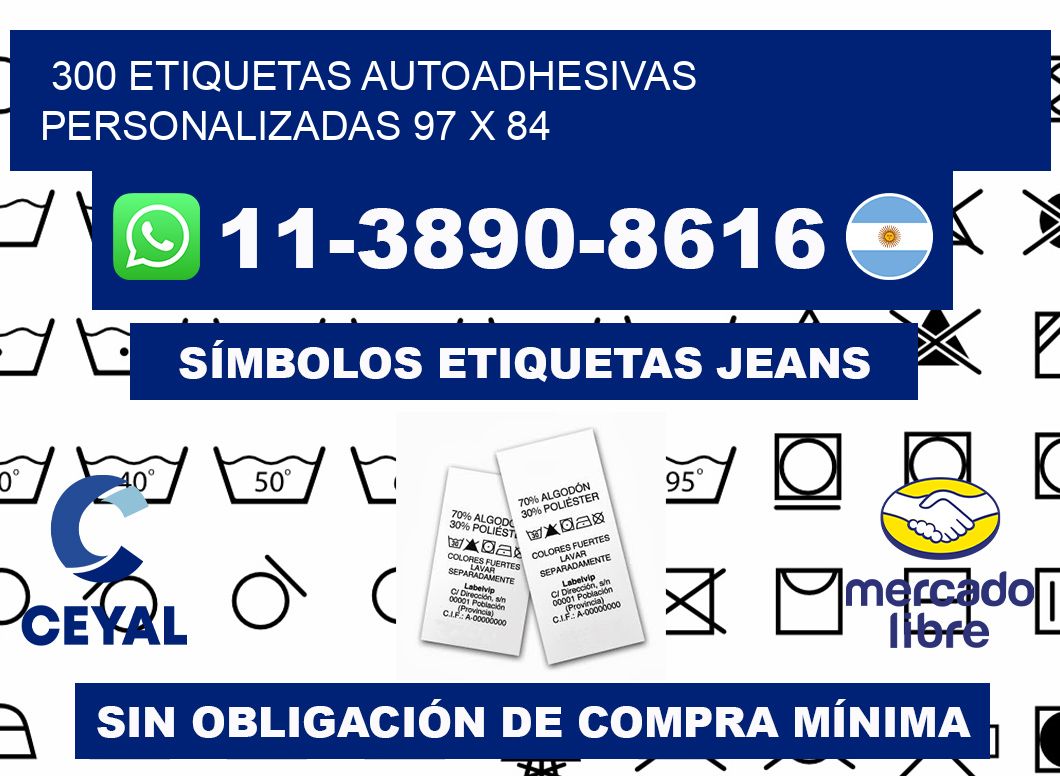 300 Etiquetas autoadhesivas personalizadas 97 x 84