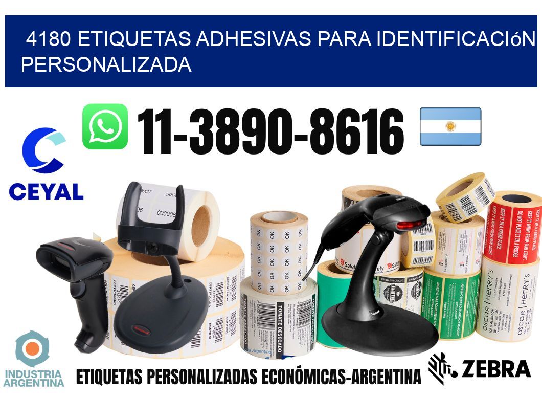 4180 Etiquetas adhesivas para identificación personalizada