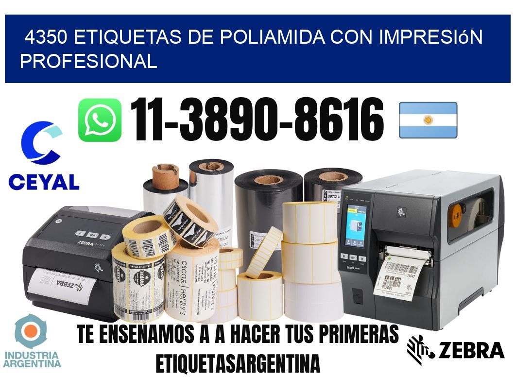 4350 Etiquetas de poliamida con impresión profesional